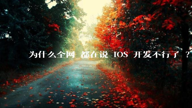为什么全网 都在说 iOS 开发不行了 ？
