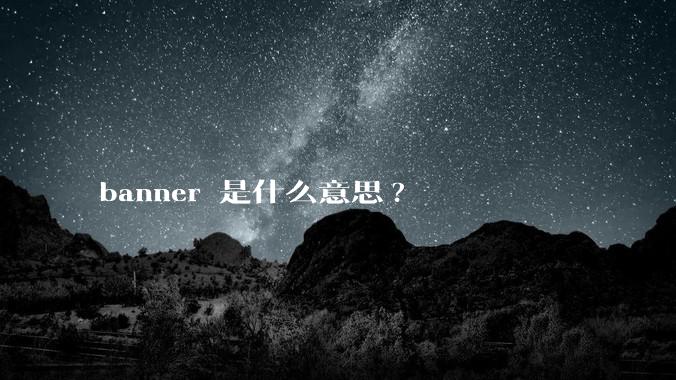 banner 是什么意思?